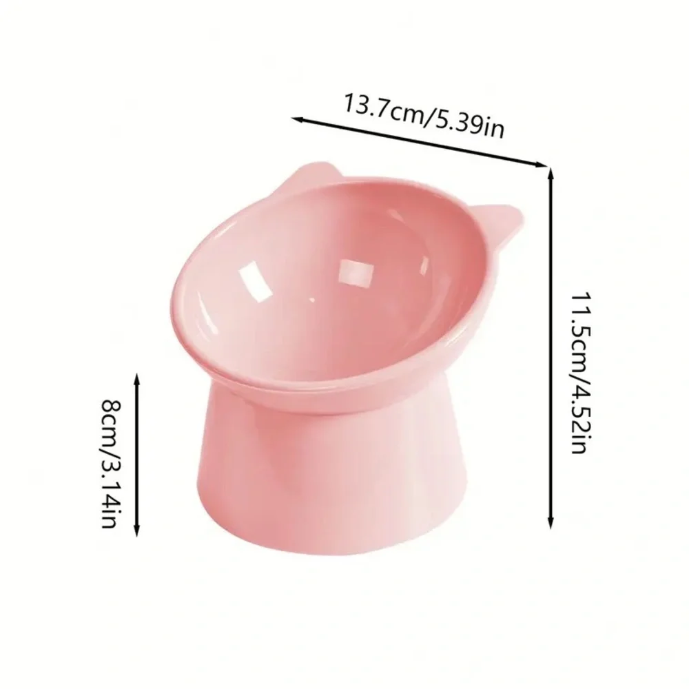2pcs Raised Cat Bowl Elevated Anti-Tip Food Water Feeding Pet Dish Pink New